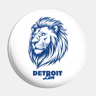 Lion head with the letters Detroit lion. Pin