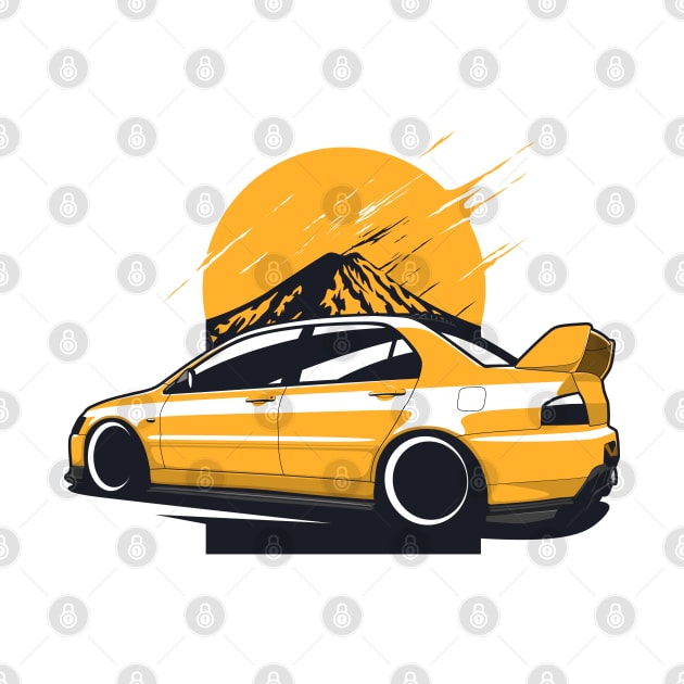 Yellow Lancer EVO 8 by KaroCars