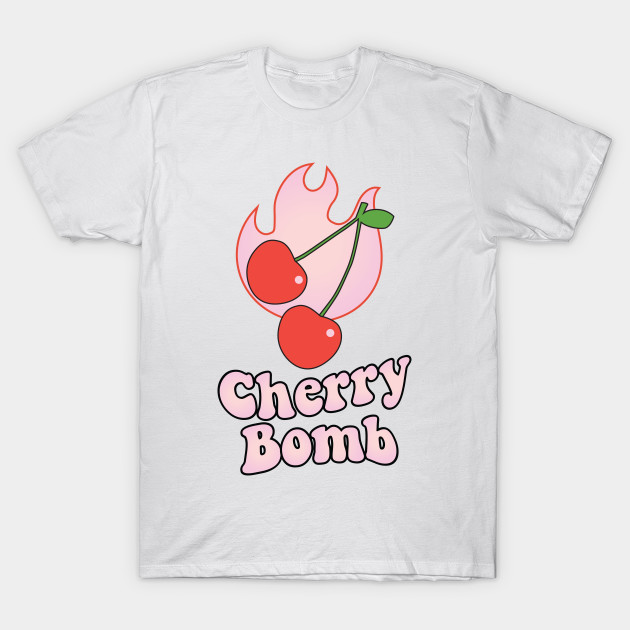 Cherry Bomb And Pink Flaming Design Cherry Bomb T Shirt