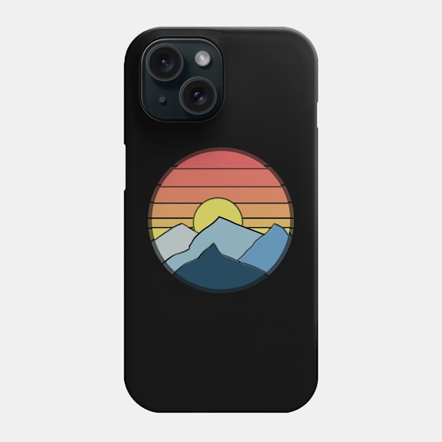 Mountain and Sun rise vector Phone Case by Art by Ergate