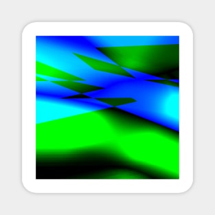 Blue green black abstract art Magnet