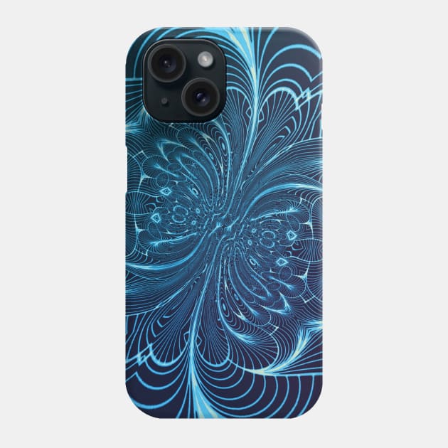 Blue Butterfly Insect Lightning Phone Case by Moon Art