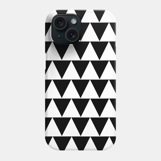 Monochrome Triangles Pattern Phone Case by OneThreeSix