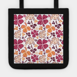 Red Lucky Clover Hand Drawn Pattern Tote