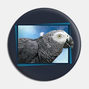 Gray parrot Pin