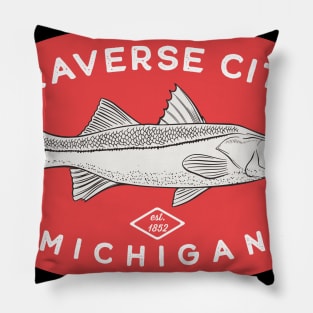 Traverse City Michigan Fishing Pillow