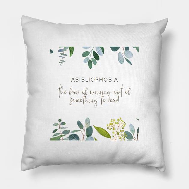 Abibliophobia Pillow by AmandaGJ9t3