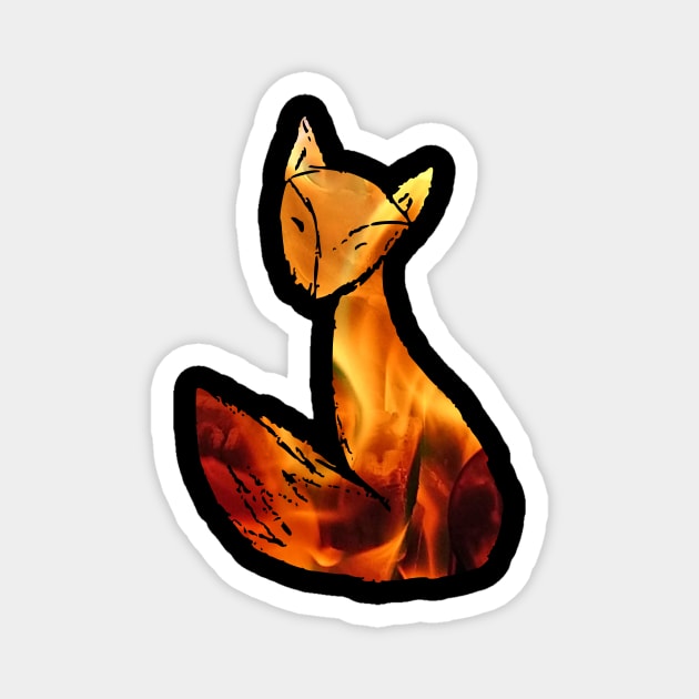 Cute Fire Fox Magnet by WonkeyCreations