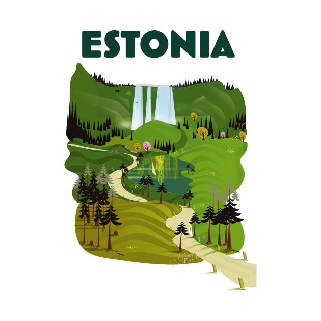 Estonia travel poster by nickemporium1