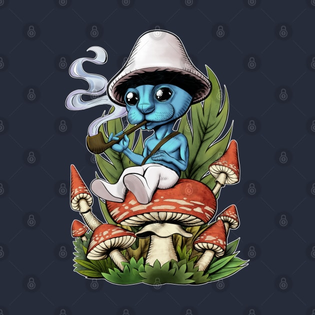 smurf cat chillin by Ildegran-tees