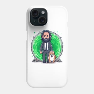 Old John Wick with Shiba Inu Dog Phone Case