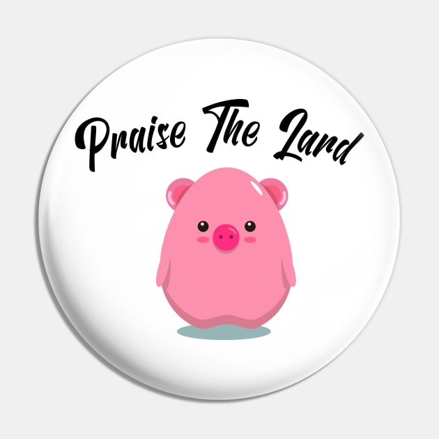 Praise The Lard Barbeque Gift - BBQ Picnic Gifts - Cute Pig Egg Pin by WassilArt