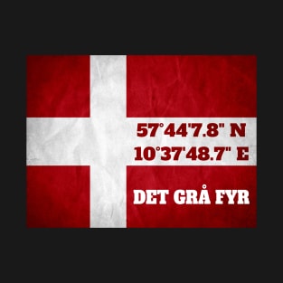 Det Grå Fyr - coordinates - flag T-Shirt