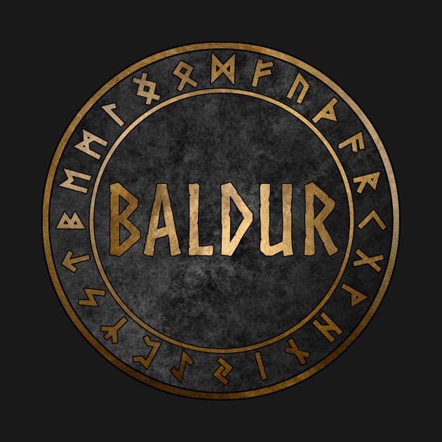 Baldur Norse God with Viking Runes by AgemaApparel