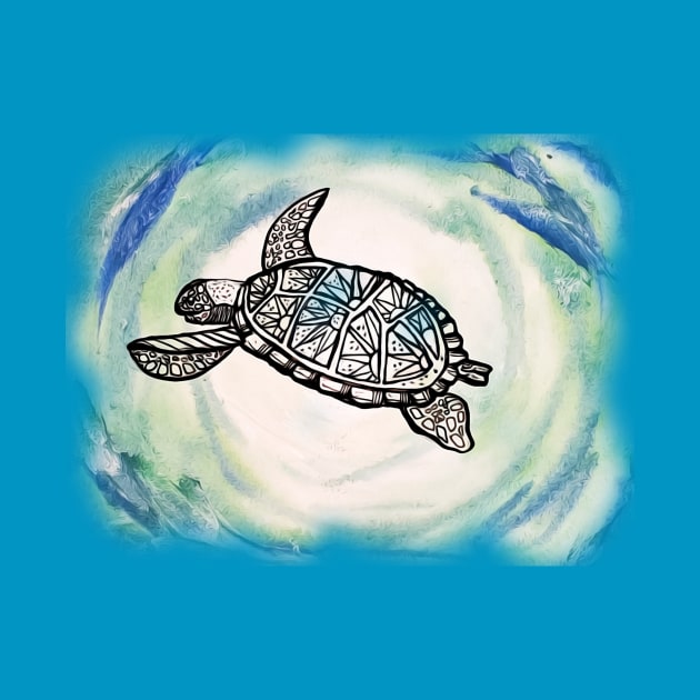 Watercolor sea turtle by Light Girl Design