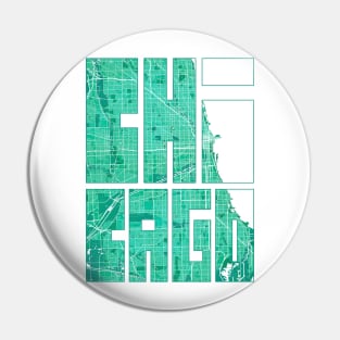 Chicago, USA City Map Typography - Watercolor Pin