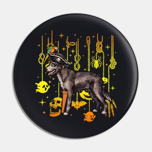 Irish Wolfhound Pirate Halloween Dog Lovers Costume Pin