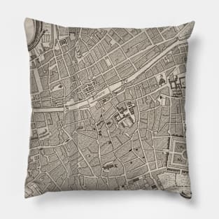 Vintage Map of Dublin Ireland (1764) Pillow