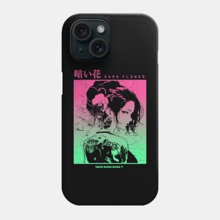 "Dark Flower" Cyberpunk Aesthetic Vaporwave Anime Manga Girl Japanese Streetwear Phone Case