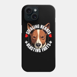 Funny Basenji Stealing Hearts Blasting Farts Dog Cute Puppy Phone Case