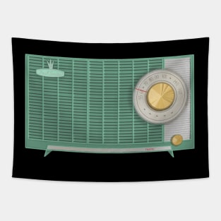 Green vintage radio Tapestry