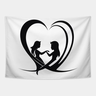 Love Forever - Lesbian Valentines Day Essential Tapestry