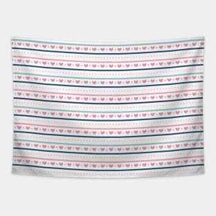 Pastel Lines with Hearts Tapestry