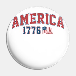 America Arched Varsity Font Pin