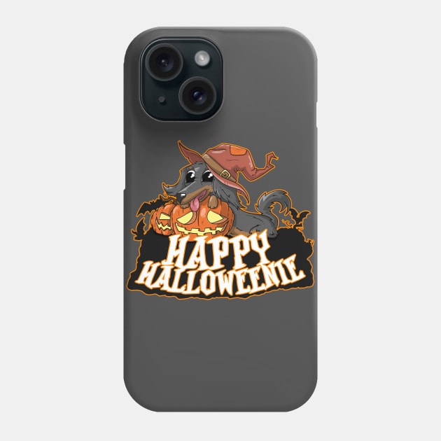 Happy Halloweenie - Halloween Wiener Dog Pun Phone Case by Gustafson Designs