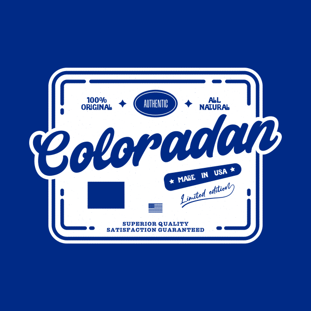 Authentic Coloradan Cool Vintage Light Stamp Print Colorado Resident Gift by Space Surfer 