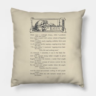 Allan Poe - The Raven poem, bookish gift for english teachers Pillow