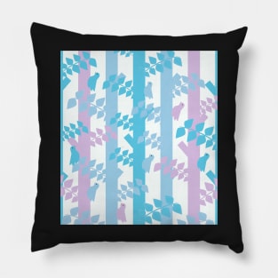 Cute birds on tree trunks Pillow