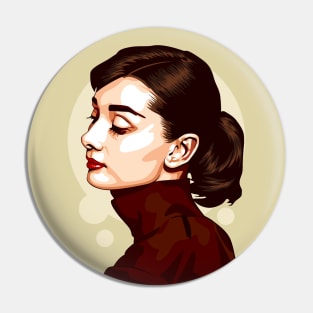 Audrey Hepburn - Vector Art Pin