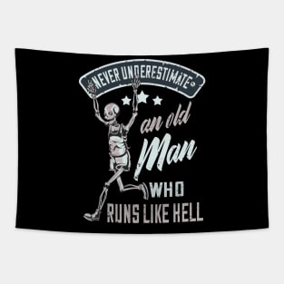 Running Sport Funny Runner Old Man Gift Tapestry