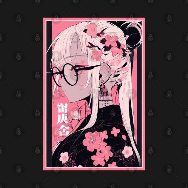 Aesthetic Anime Girl Pink Rosa Black | Quality Aesthetic Anime Design | Premium Chibi Manga Anime Art by AlNoah