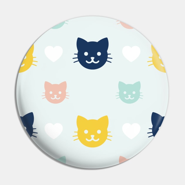Colorful Kitty Cat Pattern Pin by FromTheAshes