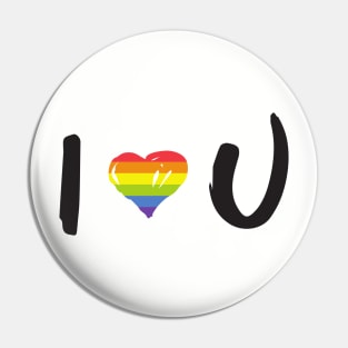 I LOVE YOU LGBTQ Pride Love Pin