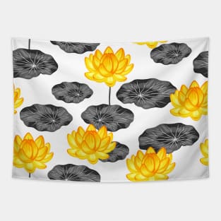 Yellow Lotus & Water Lily | Flowering Plant Tapestry