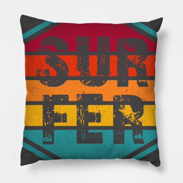 Surfer Pillow by RStees22