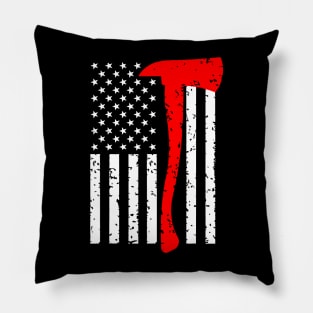 Firefighter American Flag Axe Pillow