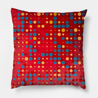 Abstract Dots on Red Pillow