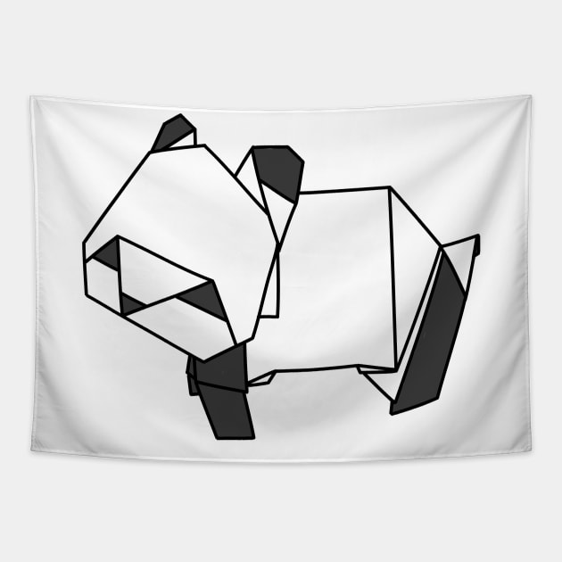 Panda Origami Art Modern Love Pandas Gift Simple China Tapestry by Kibo2020