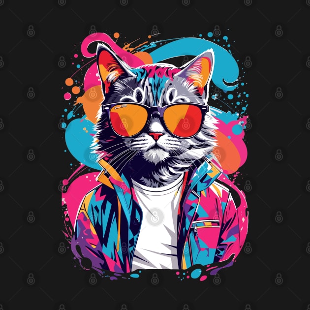 Cat Wearing Sunglasses by 8ird