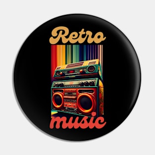 Rétro music vintage colorful graphic design artwork Pin