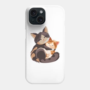 Cat and kitten hugging Phone Case