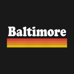 Baltimore, Maryland - MD Retro Sunset and Text T-Shirt