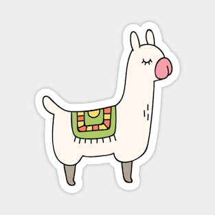 Cute Llama Doodle Magnet