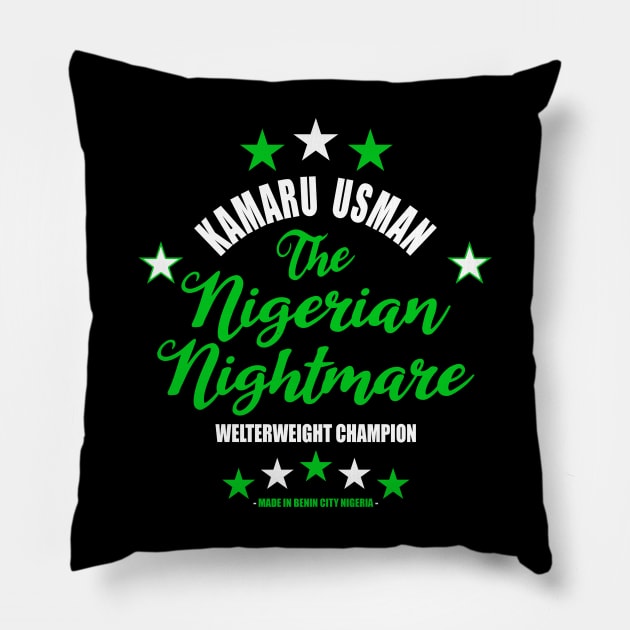 Kamaru The Nigerian Nightmare Usman Pillow by SavageRootsMMA