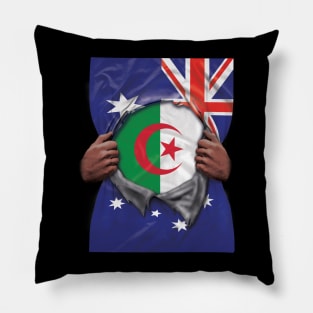 Algeria Flag Australian Flag Ripped - Gift for Algerian From Algeria Pillow