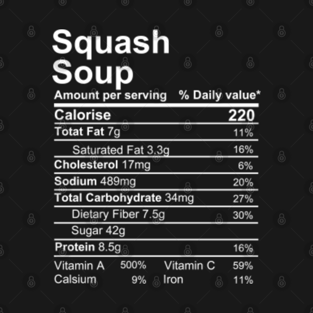 Squash Soup Nutrition Facts Nutrition Facts Tank Top TeePublic
